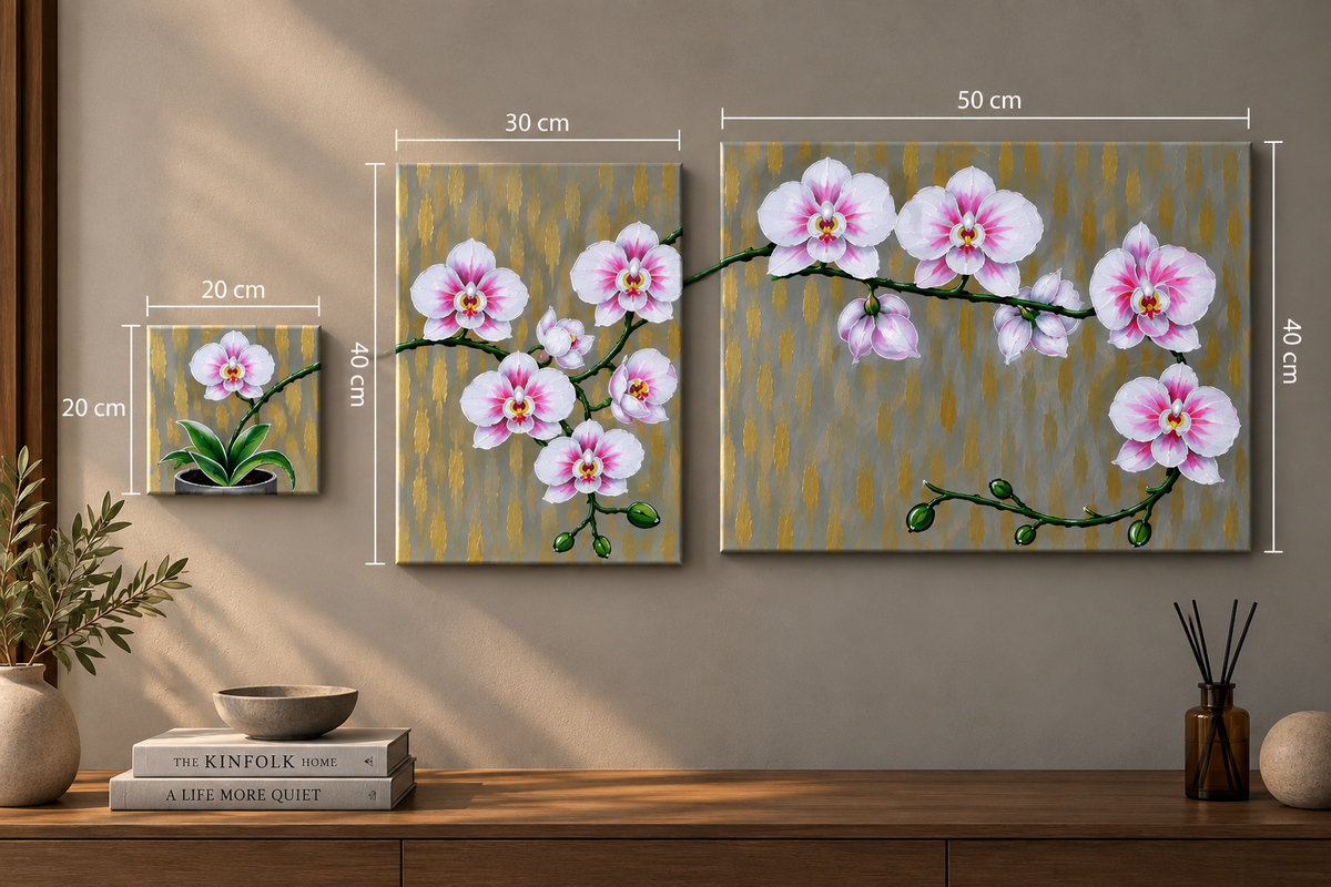Orchids in Gold Dust painting set